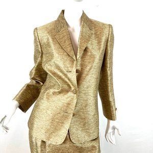 Dana Buchman Black Label Vintage Gold Silk/Wool Suit